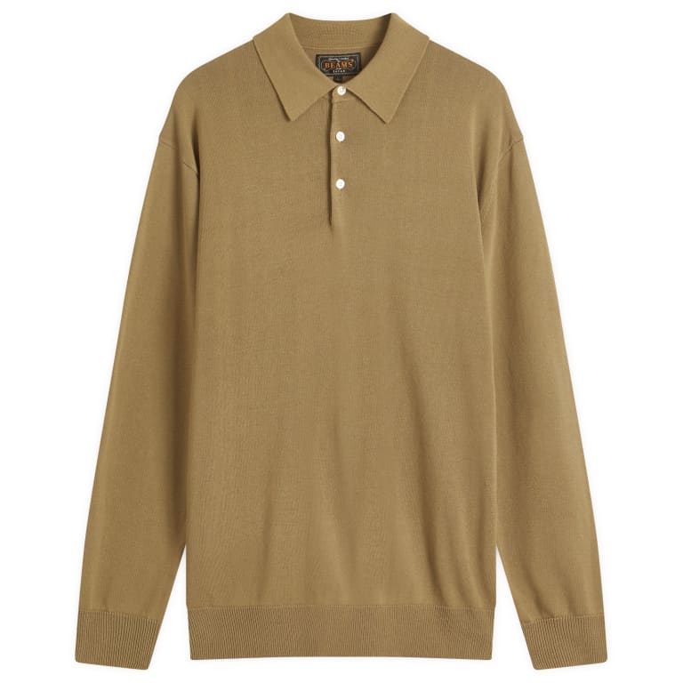 Beams Plus 12g Knit Long Sleeve Polo