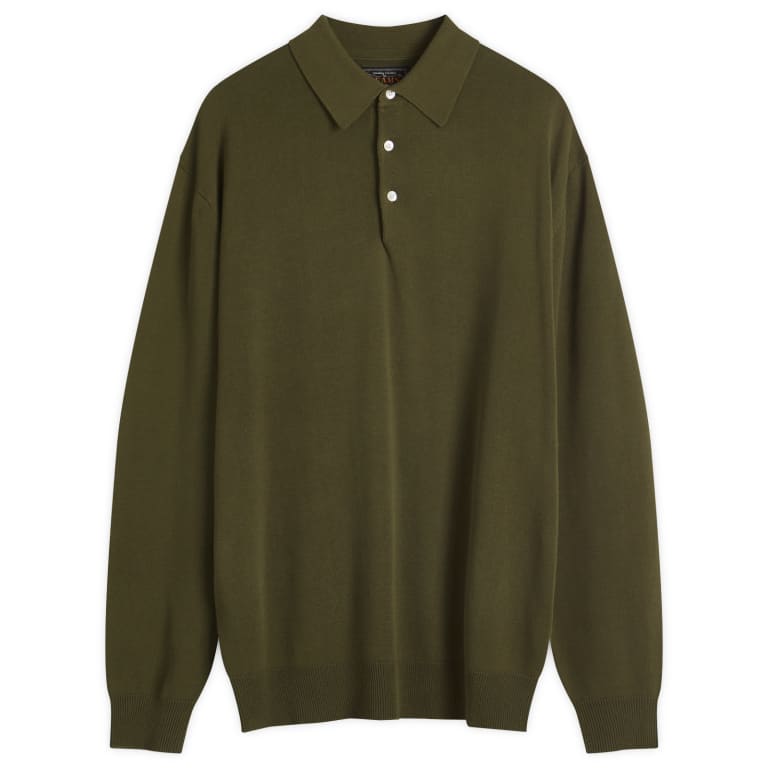 Beams Plus 12g Knit Long Sleeve Polo