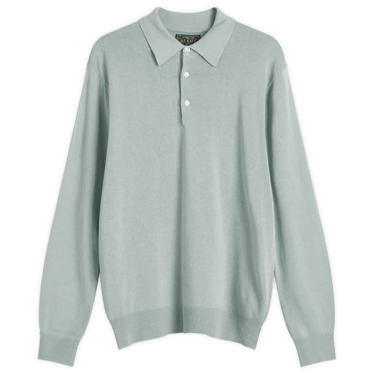 Beams Plus 12g Knit Long Sleeve Polo