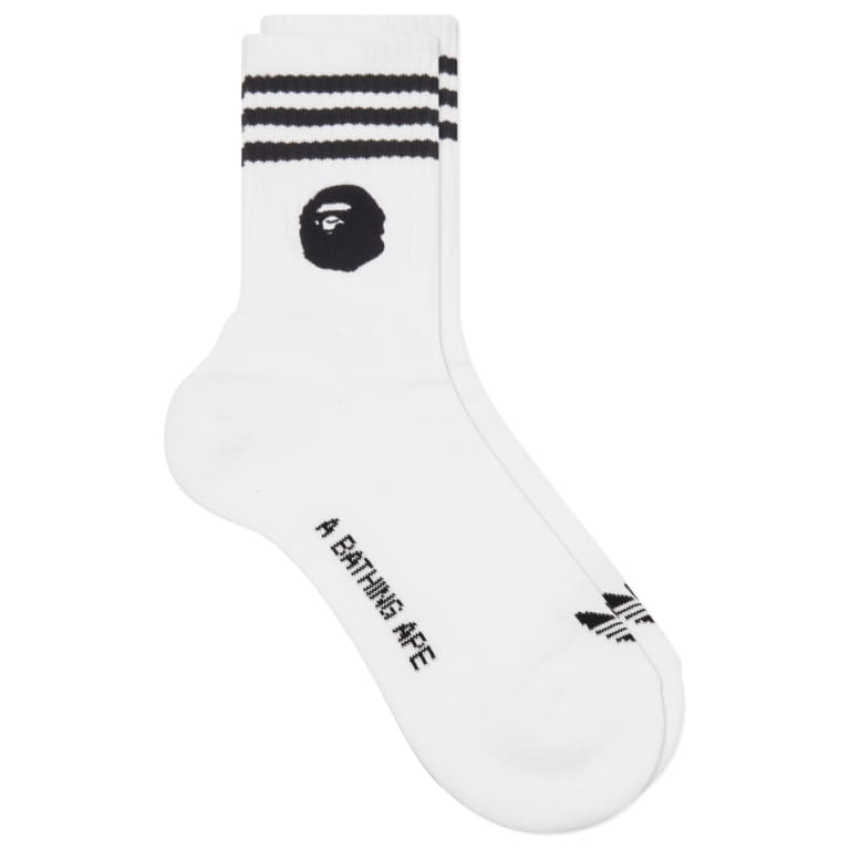 носки adidas x Bape white & black