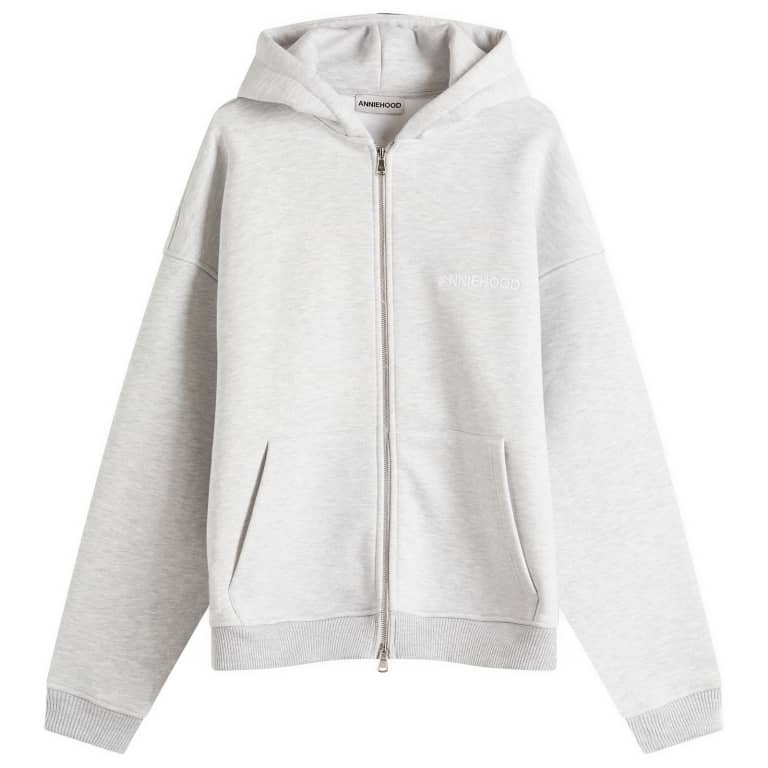 ANNIE HOOD Logo Zip Hoodie