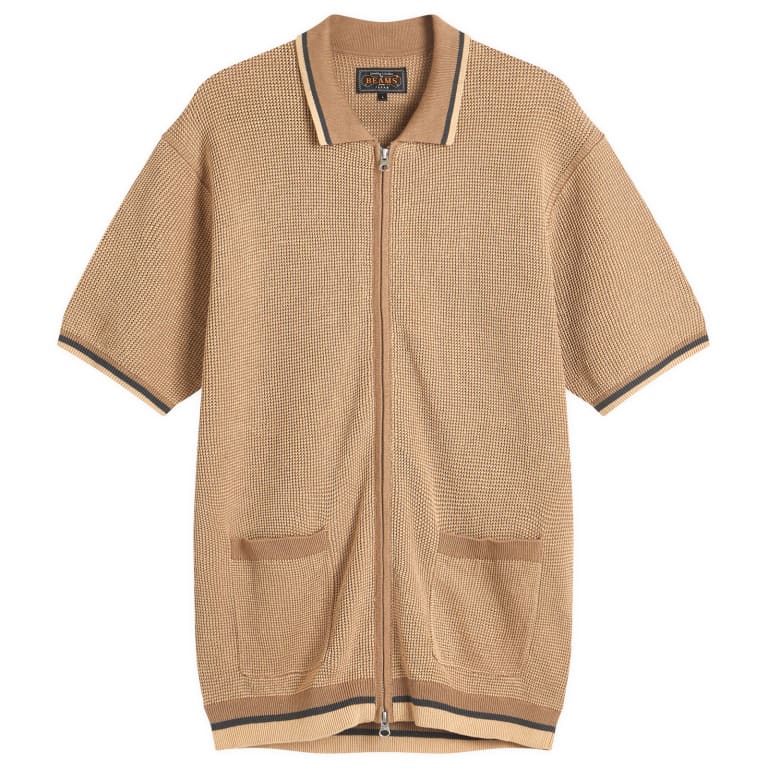 Beams Plus Zip Knit Polo