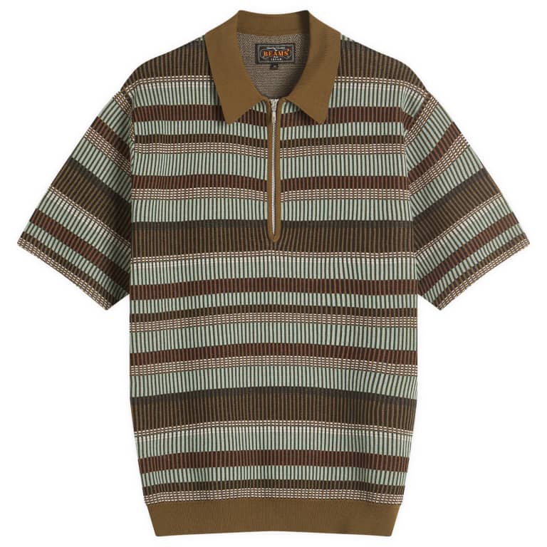 Beams Plus Half Zip Knit Polo