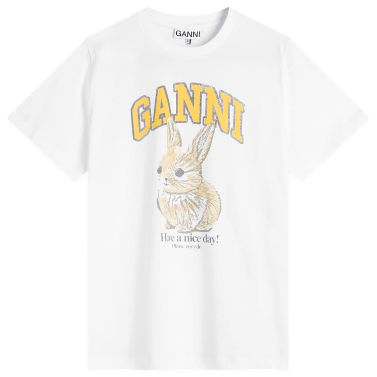 Непринужденная футболка GANNI из базового трикотажа Baby Bun