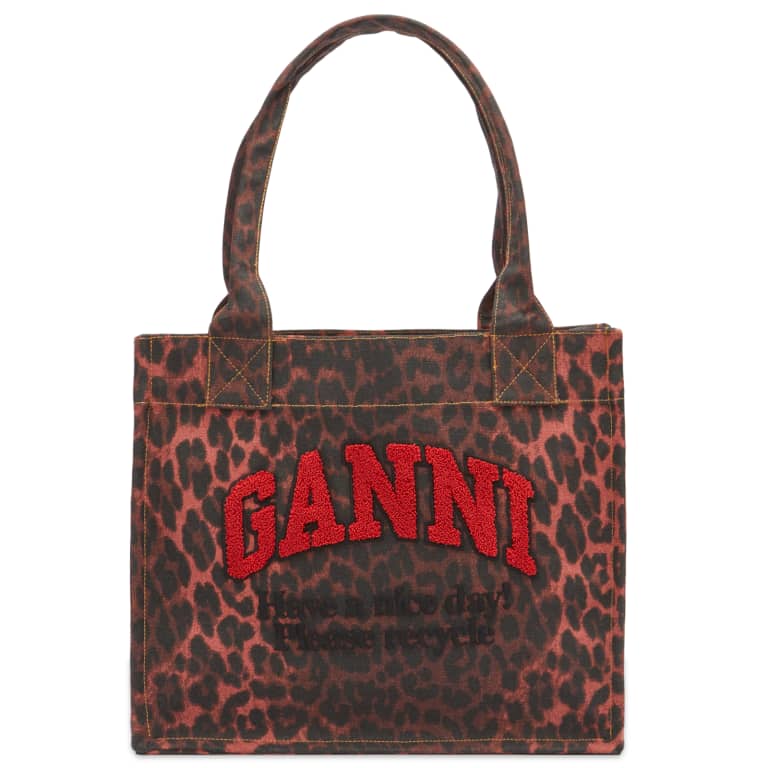 Модель GANNI Large Easy Shopper с крупным принтом Leo