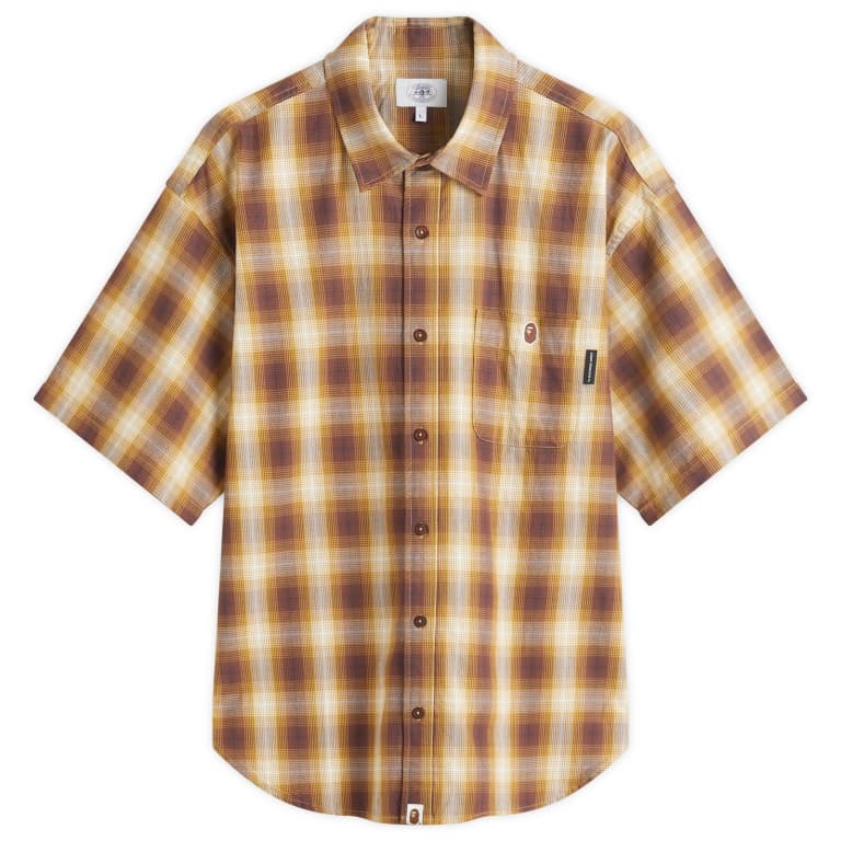 A Bathing Ape Ombre Check Relaxed Fit Ss Shirt 56190₽
