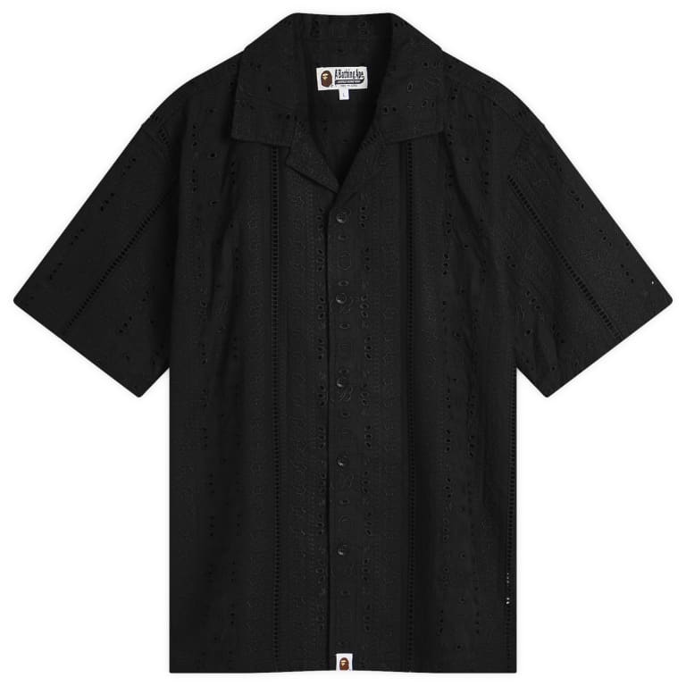 A Bathing Ape Embroidery Open Collar Ss Shirt 52290₽
