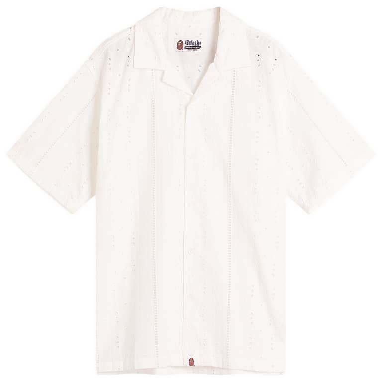 A Bathing Ape Embroidery Open Collar Ss Shirt 52290₽
