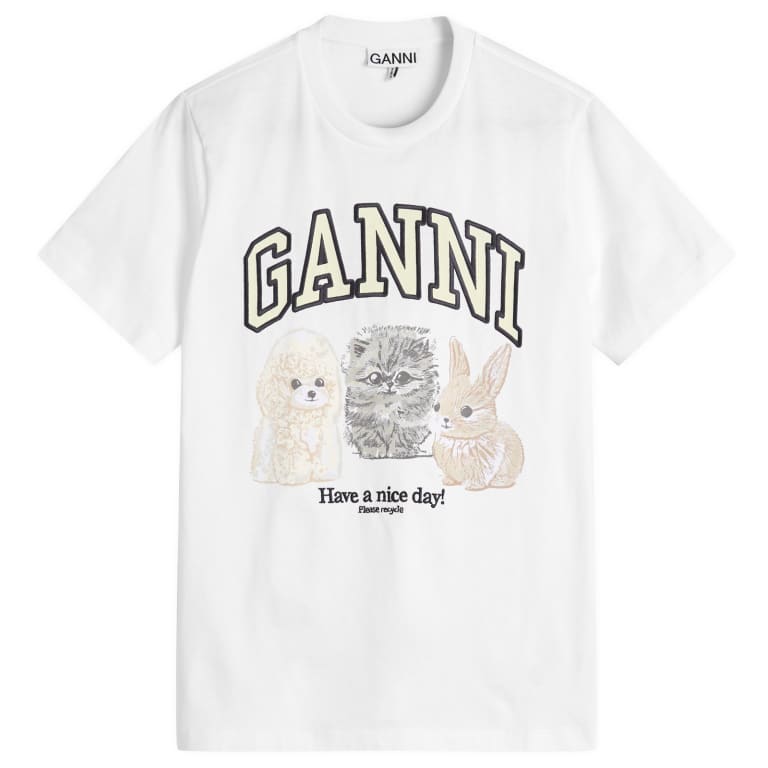 GANNI Basic Cotton Jersey Animals Relaxed T-Shirt 27590₽