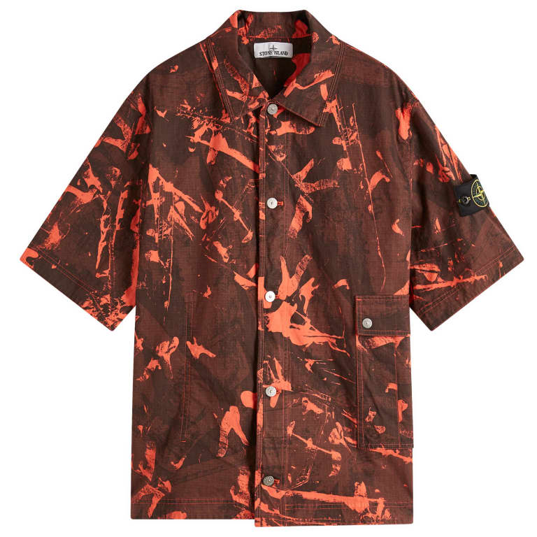 Stone Island Scan Camo Ripstop-OVD Short Sleeve Shirt 99890₽