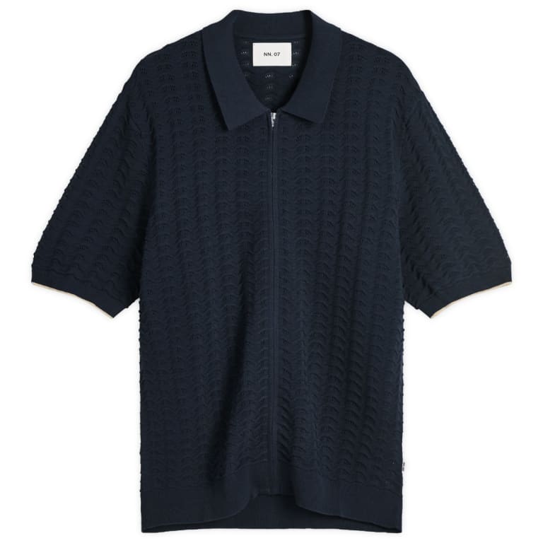 NN07 Gustav Pointelle Stitch Zip Polo 30290₽