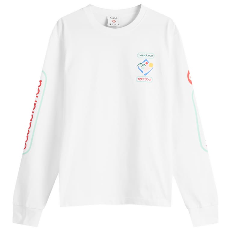 Футболка с длинным рукавом и трафаретным принтом Casablanca Fuji Dream 50390₽