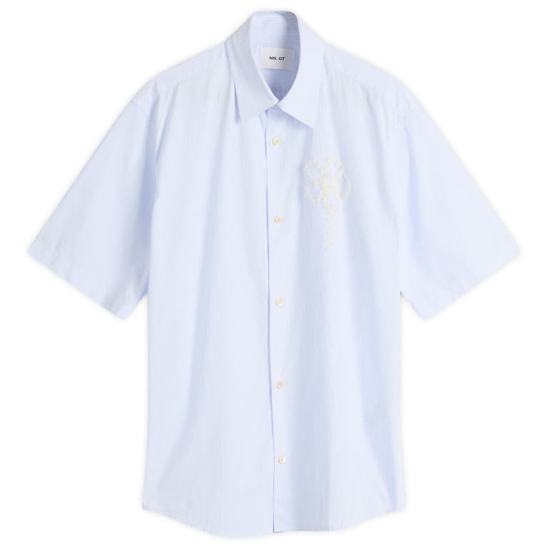 Рубашка с коротким рукавом и цветочной вышивкой Фредди NN07