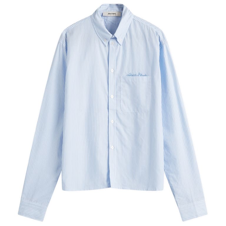 о себе:Оксфордская рубашка в белую полоску