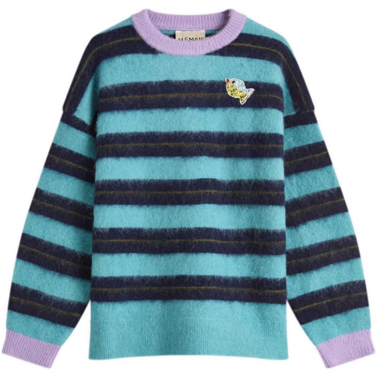 Свитер в бирюзовую полоску ALÉMAIS Domenica