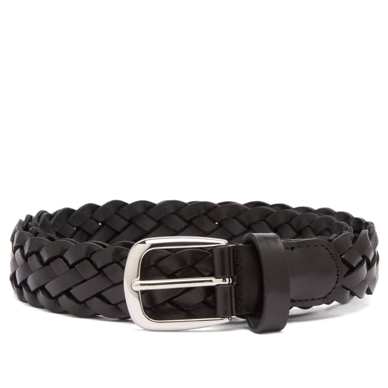 Узкий кожаный плетеный ремень Андерсона