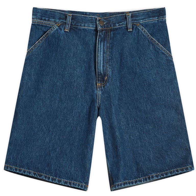 Джинсовые шорты Carhartt WIP с одним коленом blue stone washed