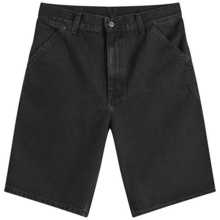 Джинсовые шорты Carhartt WIP с одним коленом black stone washed
