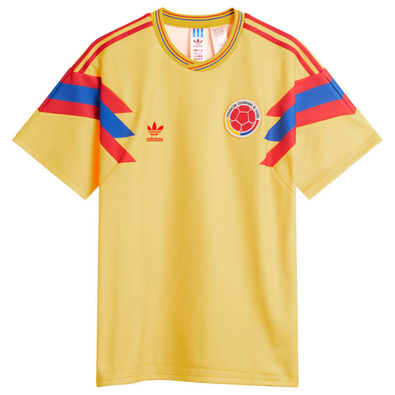Выездная майка Adidas Colombia 1990 года выпуска bold gold
