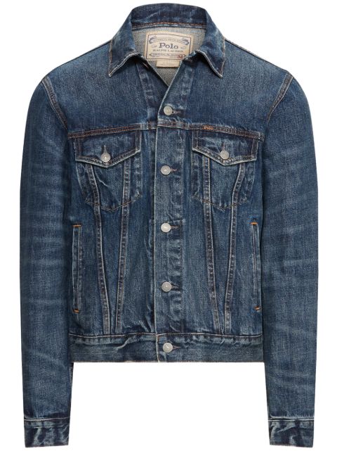 Хлопчатобумажная джинсовая куртка Polo Ralph Lauren с классическим воротником  blue