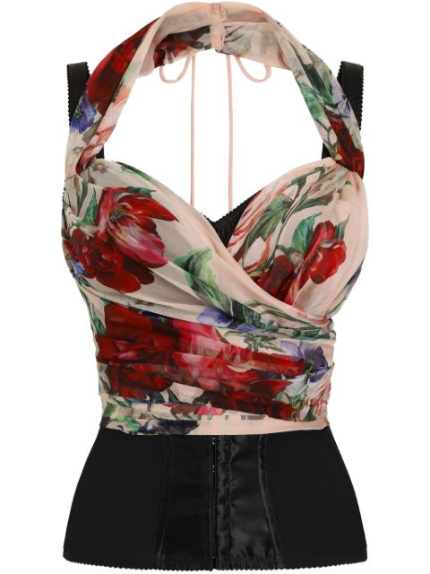 Топ Dolce & Gabbana с цветочным принтом red