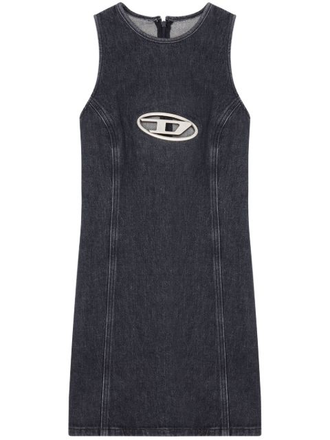 Джинсовое мини-платье Diesel Oval D из денима grey