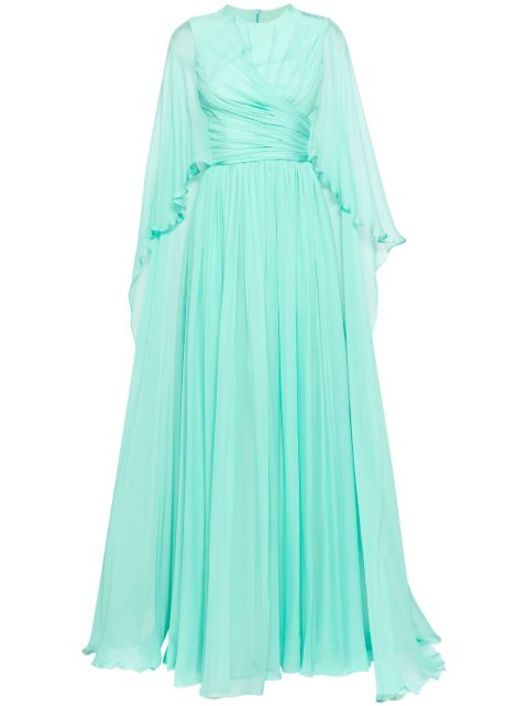 Расклешенное шифоновое платье Zuhair Murad green