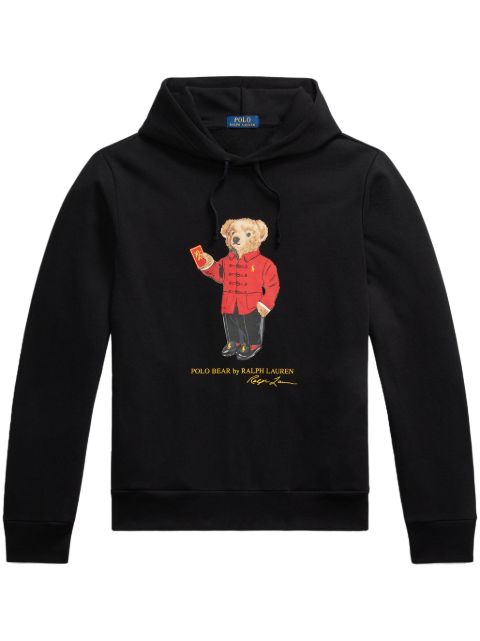 Толстовка Polo Ralph Lauren Polo Bear с лунным новогодним капюшоном black