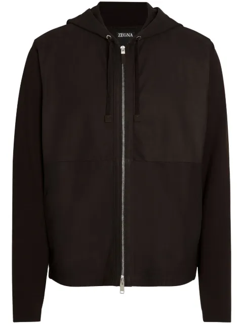 Шерстяная толстовка Zegna Secondskin с капюшоном brown
