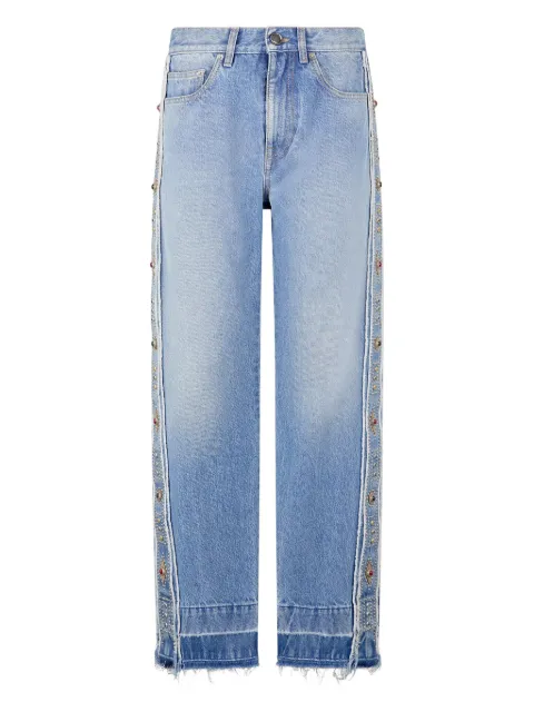 Джинсы Roberto Cavalli, украшенные заклепками blue