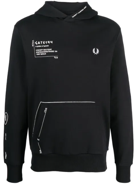 Толстовка с фирменным принтом Fred Perry x GATE 194 black