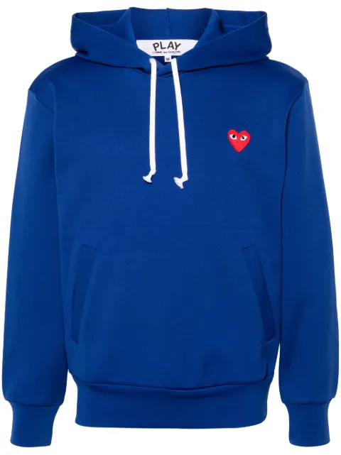 Толстовка с капюшоном Comme Des Garçons Play на завязках в виде сердечек blue