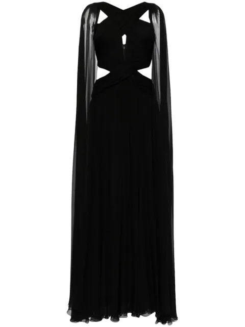 Платье-накидка из шелка и шифона Zuhair Murad black
