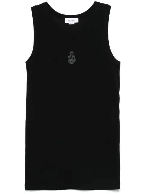 Майка с вышивкой в виде черепа от Alexander McQueen black