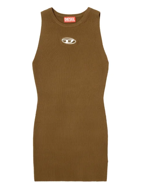 Платье в рубчик Diesel M-Caddix с металлическим логотипом brown