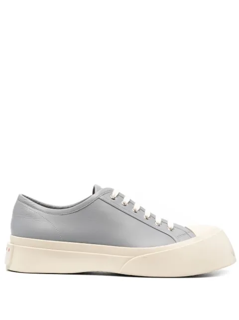 Кожаные кроссовки Marni Pablo с низким берцем  grey