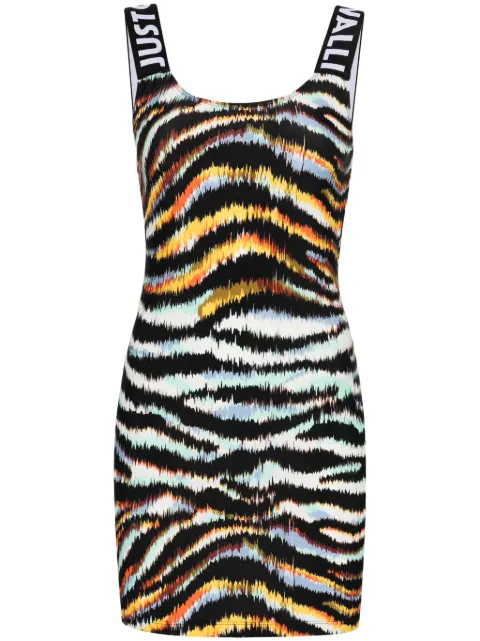 Мини-платье из джерси с принтом Just Cavalli ikat black