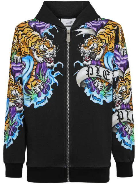 Толстовка на молнии с тату-принтом Philipp Plein black