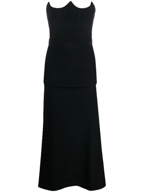 Платье из крепового корсета Alexander McQueen Peak black