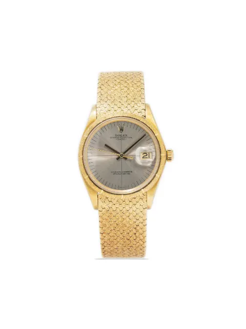 Бывшие в употреблении Rolex 1966 Oyster Perpetual с датой 34 мм silver