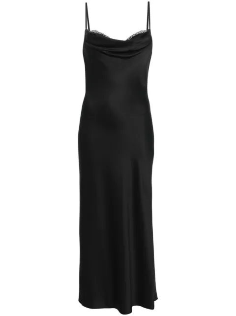 Платье миди с драпированным вырезом от Alexander McQueen black