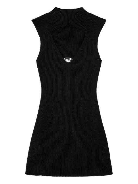 Diesel M-Oloni-Короткое мини-платье в рубчик с вырезом-каплевидным вырезом black