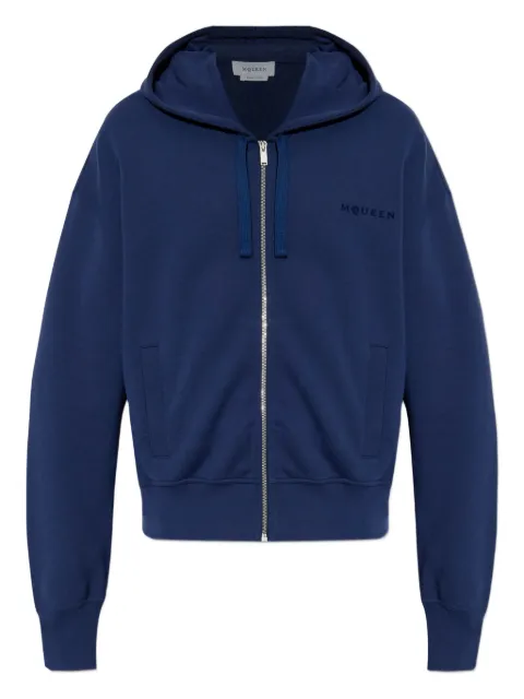 Толстовка с капюшоном на молнии от Alexander McQueen blue