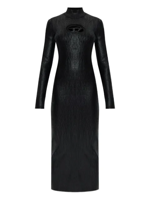 Платье в рубчик с логотипом Diesel black