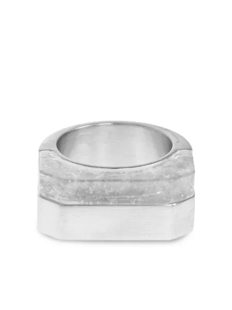 Голливудское кольцо с двойным кристаллом Рика Оуэнса silver