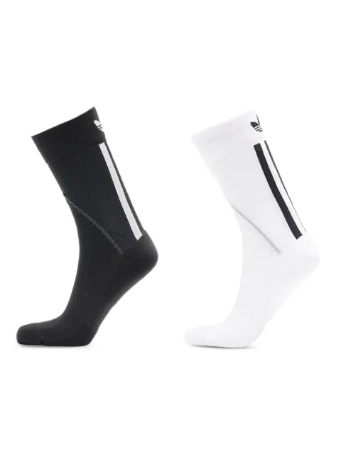 носки adidas Techy crew с тремя полосками (в упаковке по две штуки) black