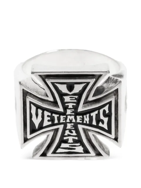Кольцо-печатка с крестом VETEMENTS