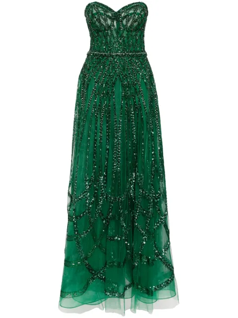 Корсетное платье Zuhair Murad, расшитое бисером