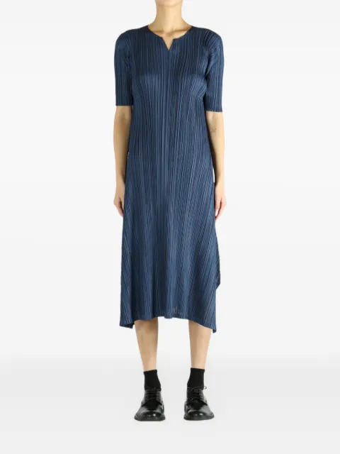 Плиссированное платье с коротким рукавом Please Issey Miyake в складку