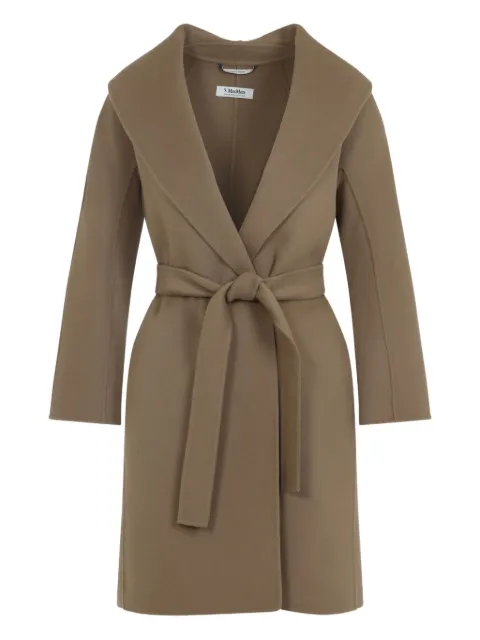 Приталенное пальто с поясом от Max Mara